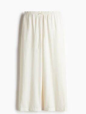 H&M Straight Drawstring Pants Cream
